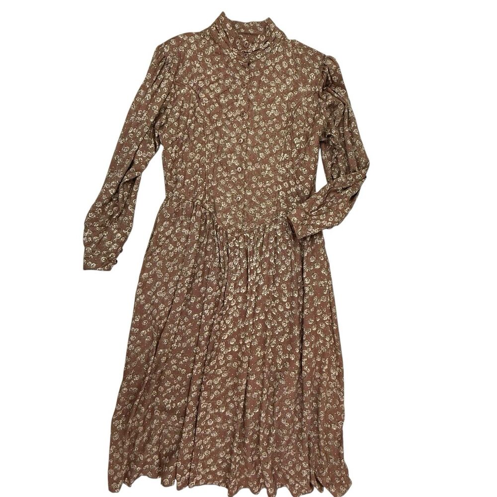 Passports Pier 1 Imports Floral Quilted Prairie Maxi Dress Women Large VINTAGE